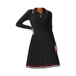 Women's Natural Casual Solid Midi Sweater Dress Fall Long Sleeve