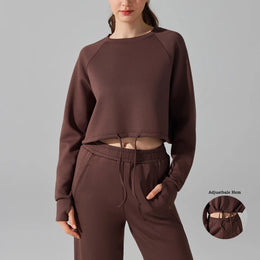 Soft, short-sleeved crewneck sweatshirt for women, suitable for sports training or playing pickleball