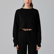 Soft, short-sleeved crewneck sweatshirt for women, suitable for sports training or playing pickleball