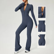 Jumpsuit Long Sleeves Zipper High Strength Sportswear Pickleball Workout Bodysuit One Piece Women Clothes