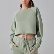 Soft, short-sleeved crewneck sweatshirt for women, suitable for sports training or playing pickleball