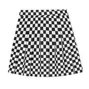 Spring Summer New Skirt Women A-line Plaid Mini High Waist Pleated Skirts Women